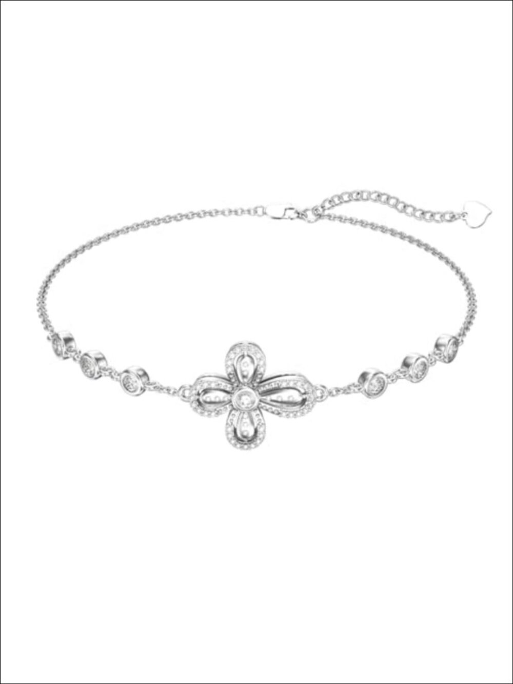 925 Sterling Silver Lab Grown Diamond Cross Link Bracelet 18K Gold Plated